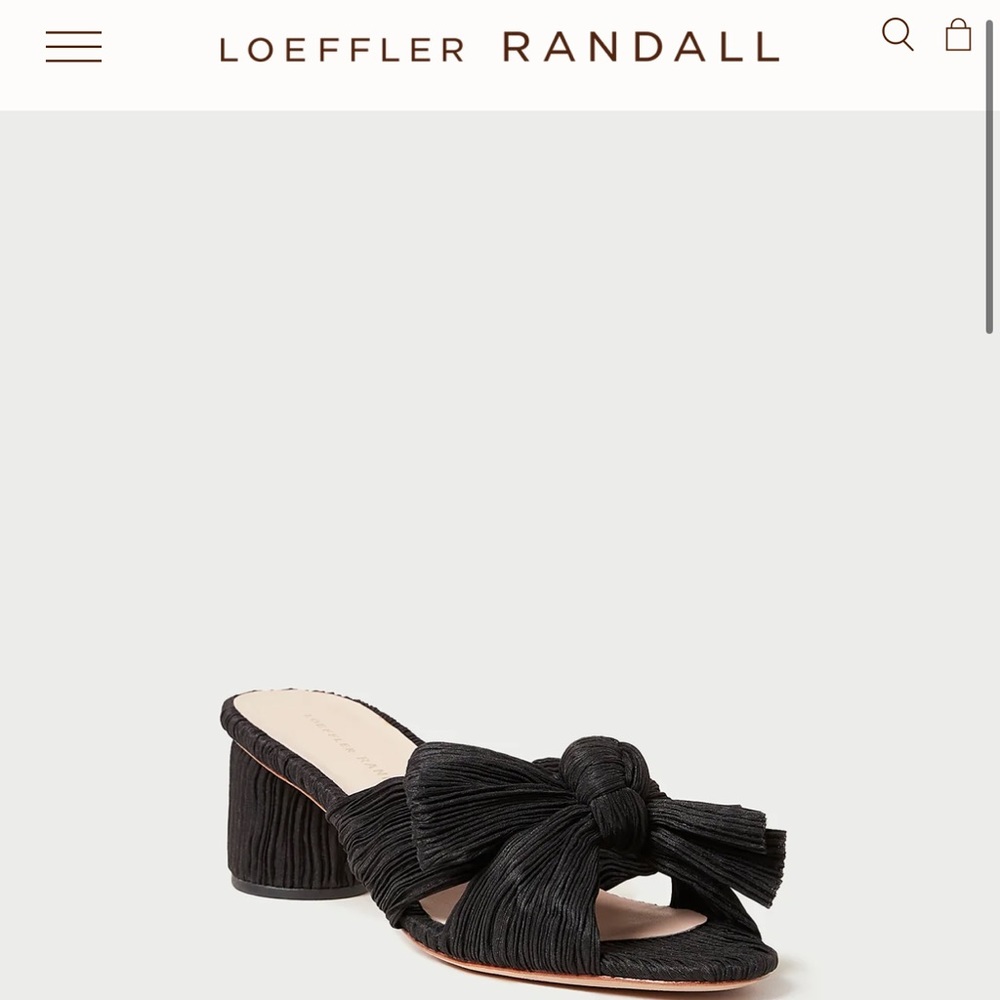 Loeffler Randall Emilia Black Pleated Bow Heel